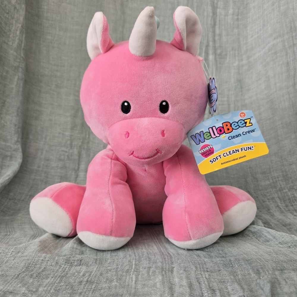 NWT WelloBeez Unicorn Plush Stuffed Animal Antimicrobial Washable Soft